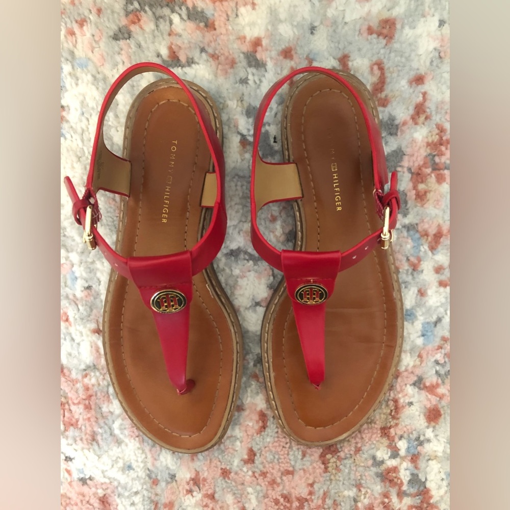Tommy Hilfiger Burke Red Sandals - Picture 7 of 15